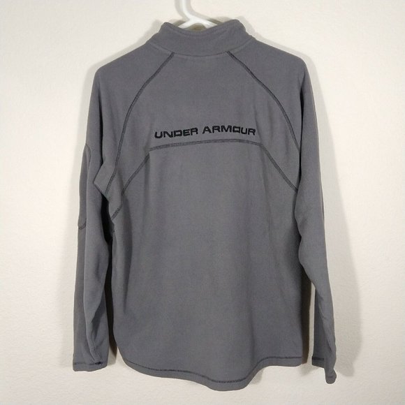 Under Armour Men's 1/4 Zip Fleece Sweatshirt Arm Pocket Gray Size M Loose - Picture 3 of 9